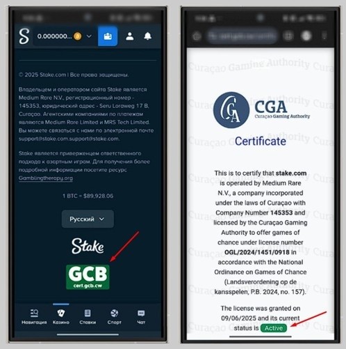 Лицензия казино Стейк
